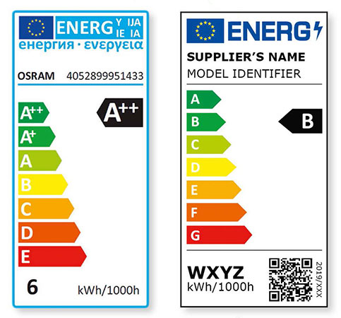 Comparaison de l'ancienne et de la nouvelle étiquette énergétique